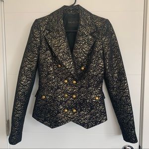 Rachel Zoe gold and black double breasted blazer